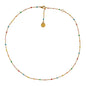 Detachable Vintage Rainbow Bead Necklace with Heart and Angel Charms