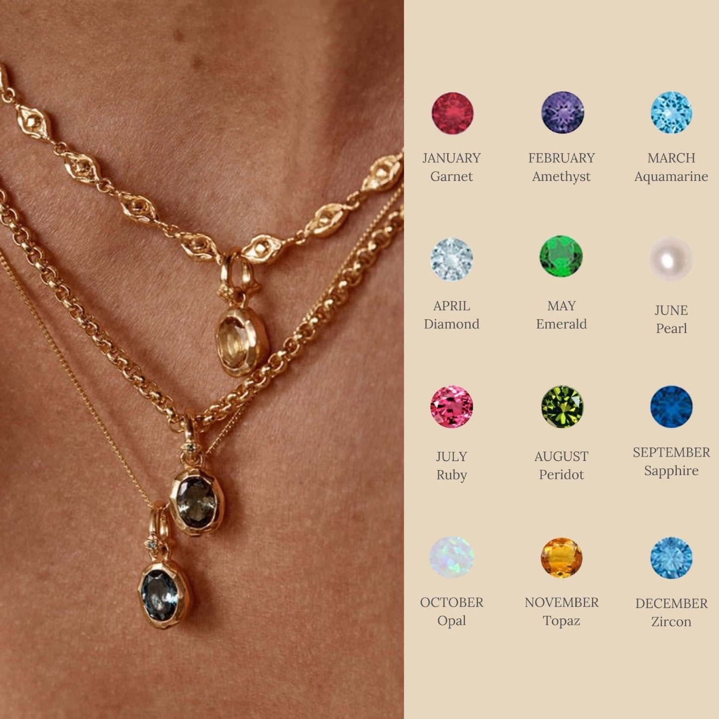 Zodiac Birthstone Zirconia Necklace DIY Set