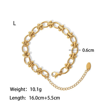 Titanium Steel Gold-Plated Diamond-Studded Bracelet