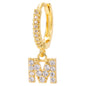 26-Letter Alphabet Stud Earrings, Micro Pave Zirconia, Genuine Gold-Plated Jewelry