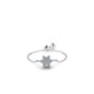 Sterling Silver Ring with Chain Design, Zirconia Inlay, Adjustable Size, Different Choice with Crystals for Women and Girls