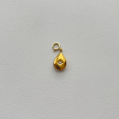 Natural Mother-of-Pearl Love Heart Titanium Steel Pendant with 14K Gold-Plated Clasp