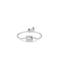 Sterling Silver Ring with Chain Design, Zirconia Inlay, Adjustable Size, Different Choice with Crystals for Women and Girls