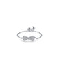 Sterling Silver Ring with Chain Design, Zirconia Inlay, Adjustable Size, Different Choice with Crystals for Women and Girls