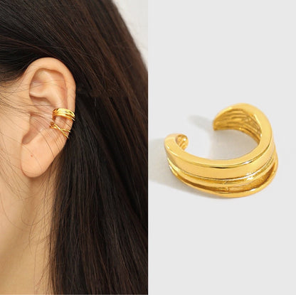 925 Sterling Silver Ear Cuff, Minimalist Cold Style, Elegant No-Piercing Ear Clip