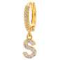 26-Letter Alphabet Stud Earrings, Micro Pave Zirconia, Genuine Gold-Plated Jewelry