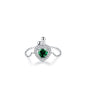 Sterling Silver Ring with Chain Design, Zirconia Inlay, Adjustable Size, Different Choice with Crystals for Women and Girls