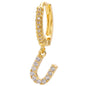 26-Letter Alphabet Stud Earrings, Micro Pave Zirconia, Genuine Gold-Plated Jewelry