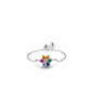 Sterling Silver Ring with Chain Design, Zirconia Inlay, Adjustable Size, Different Choice with Crystals for Women and Girls