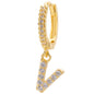 26-Letter Alphabet Stud Earrings, Micro Pave Zirconia, Genuine Gold-Plated Jewelry