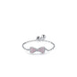 Sterling Silver Ring with Chain Design, Zirconia Inlay, Adjustable Size, Different Choice with Crystals for Women and Girls