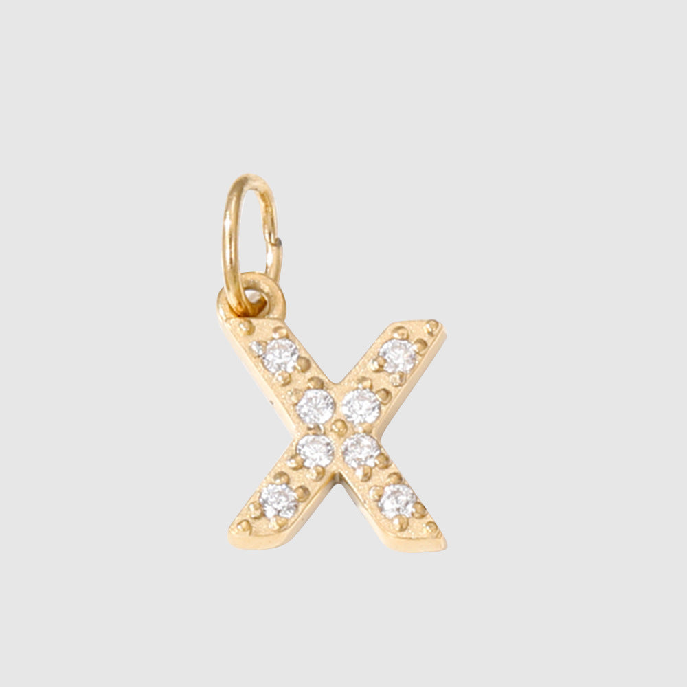 Personalized Zirconia Number and Letter Pendant Necklace