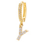 26-Letter Alphabet Stud Earrings, Micro Pave Zirconia, Genuine Gold-Plated Jewelry