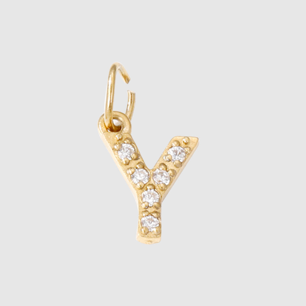 Personalized Zirconia Number and Letter Pendant Necklace