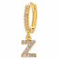 26-Letter Alphabet Stud Earrings, Micro Pave Zirconia, Genuine Gold-Plated Jewelry
