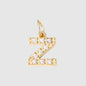 Personalized Zirconia Number and Letter Pendant Necklace