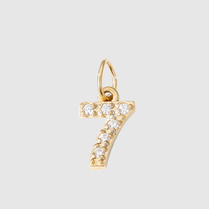 Personalized Zirconia Number and Letter Pendant Necklace