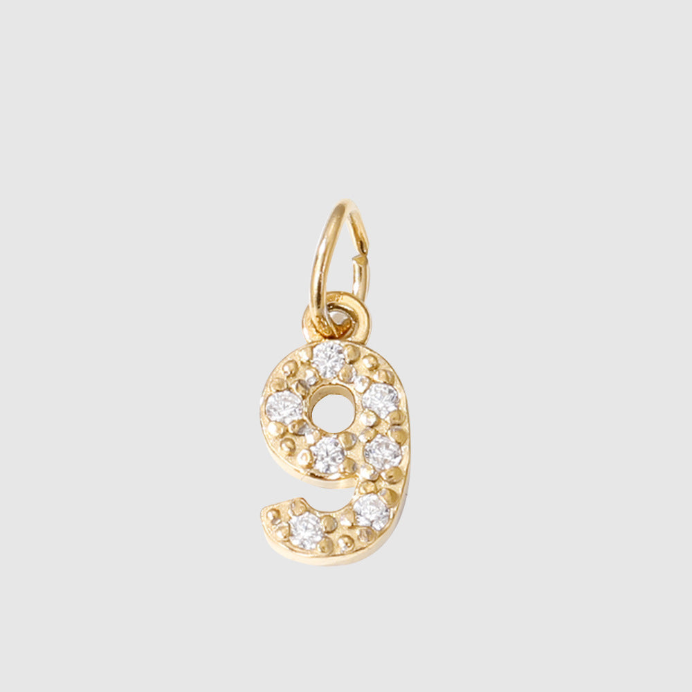 Personalized Zirconia Number and Letter Pendant Necklace