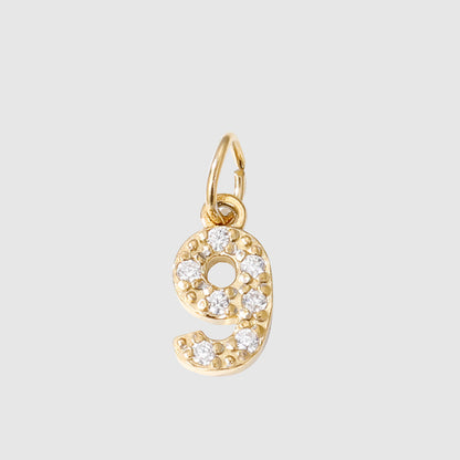 Personalized Zirconia Number and Letter Pendant Necklace
