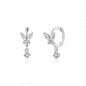 Vibrant Multicolored Zirconia Butterfly Hoop Earrings