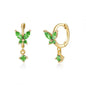 Vibrant Multicolored Zirconia Butterfly Hoop Earrings