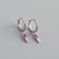 Elegant s925 Sterling Silver Hoop Earrings with Marquise Gemstones & Diamond Accents