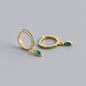Elegant Multicolor Marquise Gemstone S925 Sterling Silver Hoop Earrings