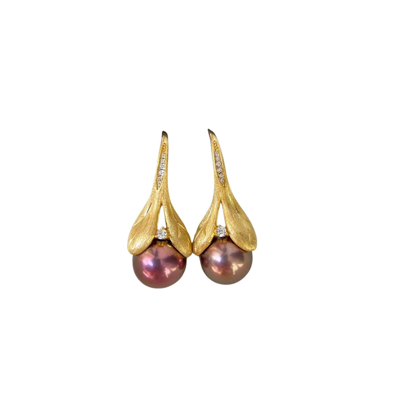 Aurora Freshwater Pearl Tulip Hook Earrings