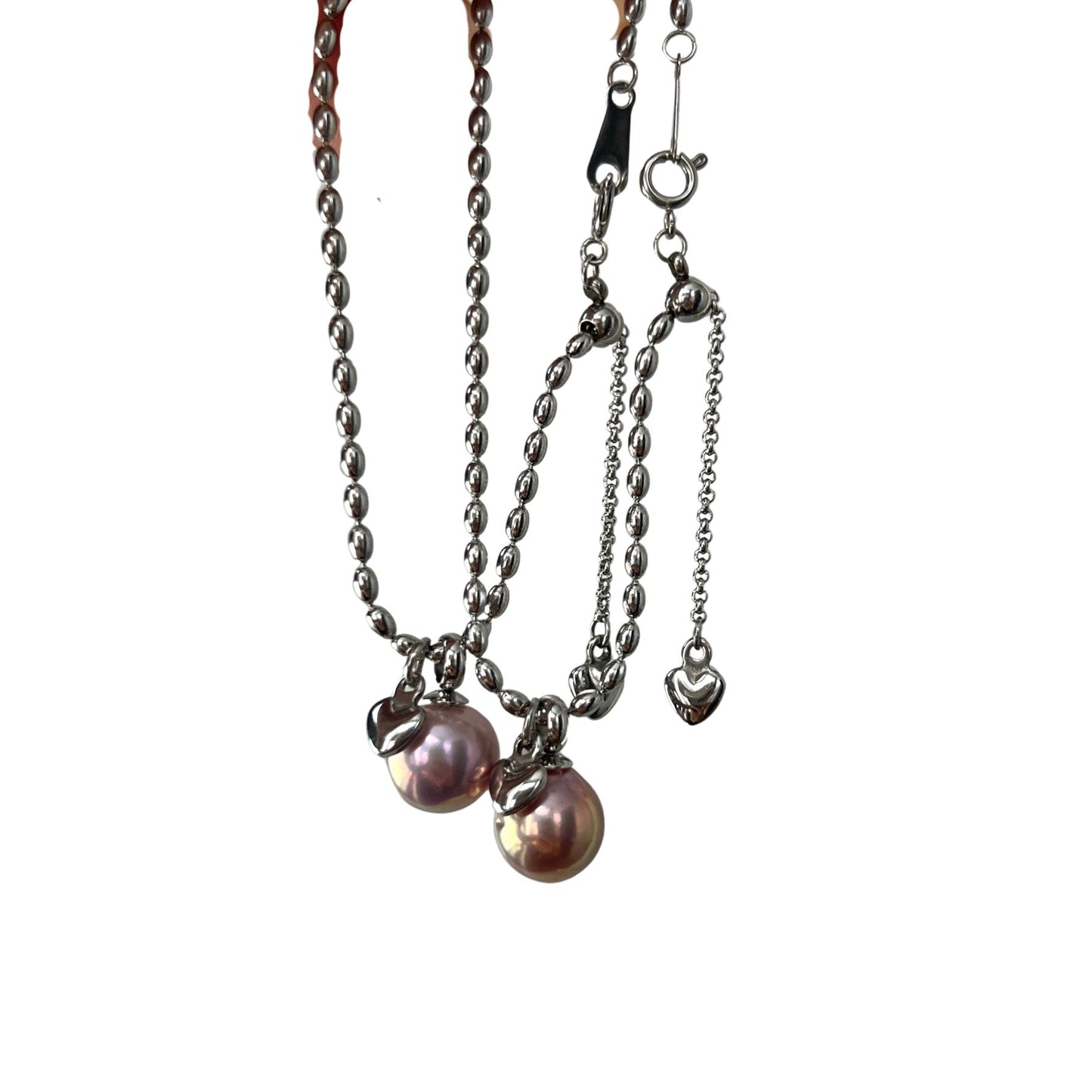 Freshwater Pearl Titanium Steel Baroque Avocado-Hued Bracelet