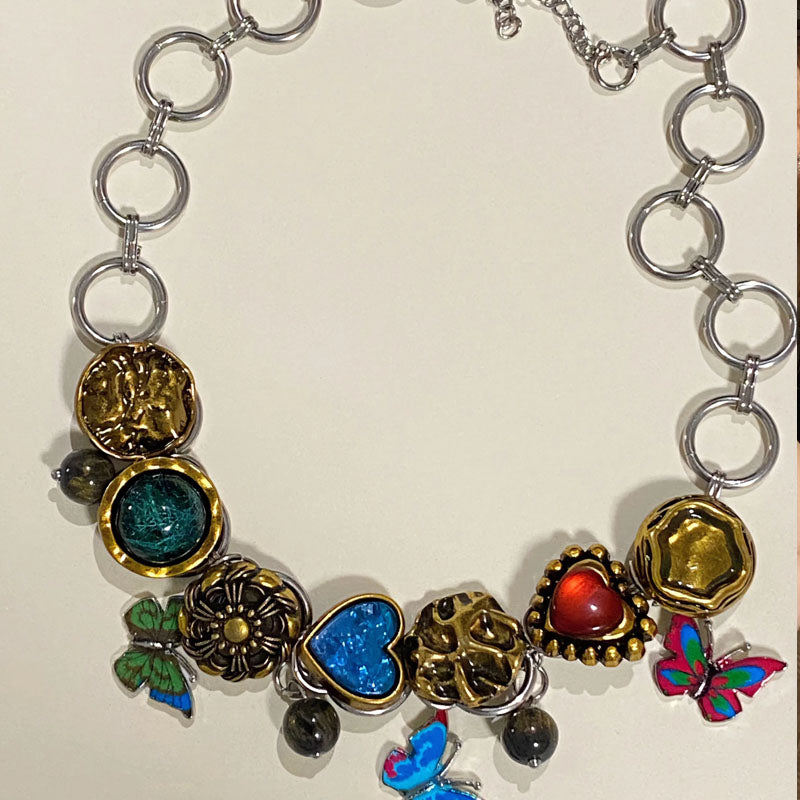 Vintage Butterfly Choker Necklace for Women Charm Aesthetic Jewellery for Women and Girls