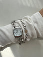 Minimalist silver wrist watch for women