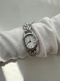 Minimalist silver wrist watch for women