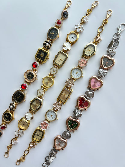 Vintage charm watch choker necklace