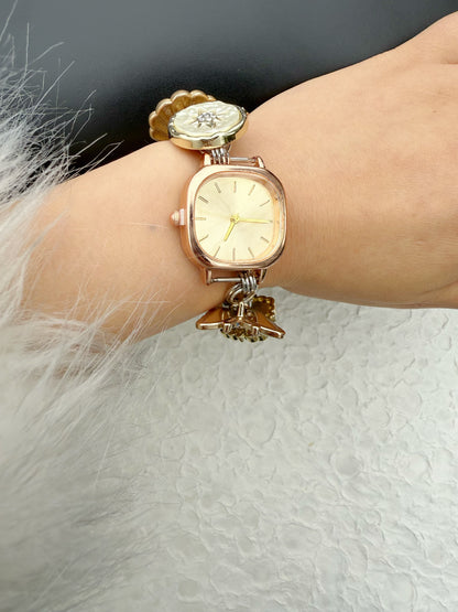 Vintage ocean theme woman wrist watch
