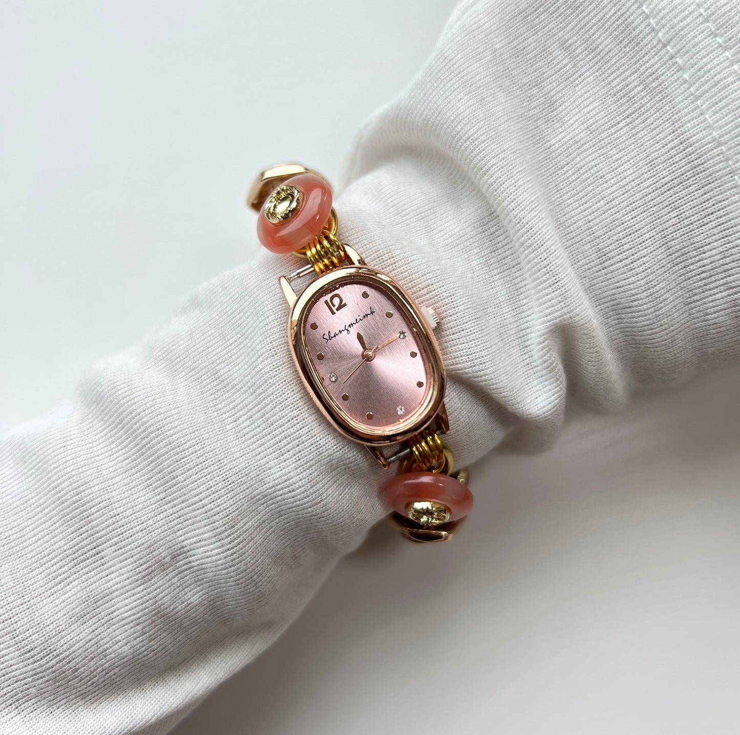 Vintage Button Beads Watch Bracelet