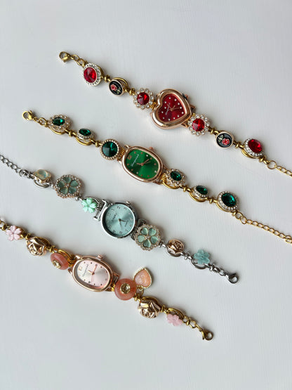 Vintage Button Beads Watch Bracelet