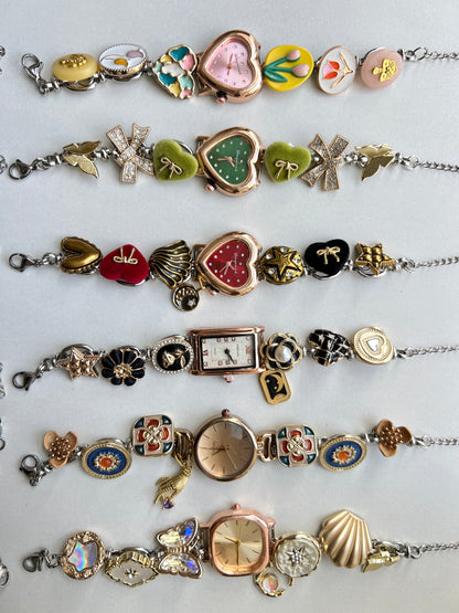 Vintage Multi-Charm Watch Bracelet