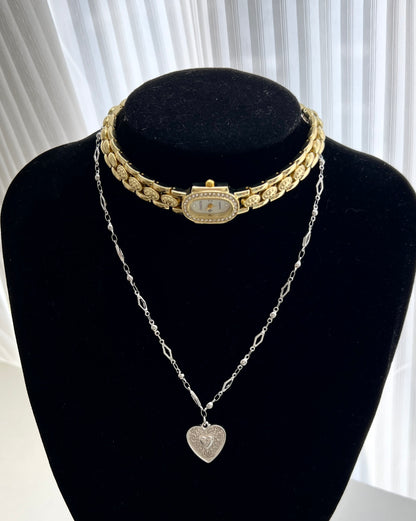 Minimalist Gold Watch Choker Necklace