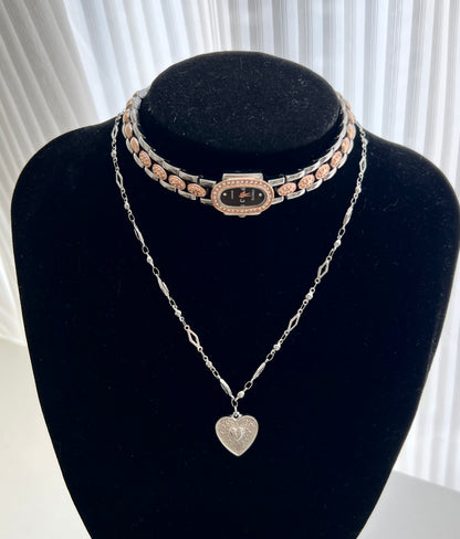 Minimalist Gold Watch Choker Necklace