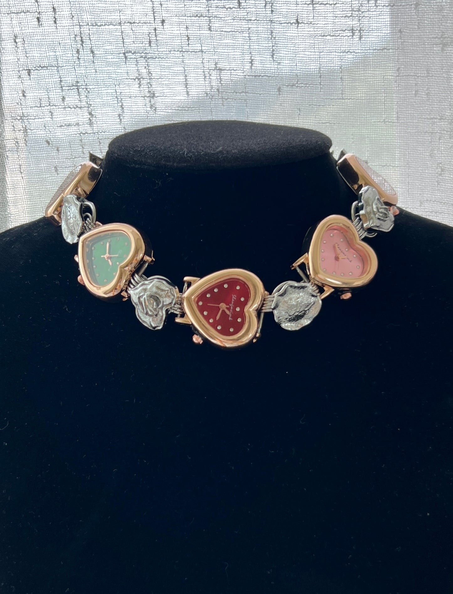 Vintage charm watch choker necklace