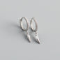 Elegant s925 Sterling Silver Hoop Earrings with Marquise Gemstones & Diamond Accents