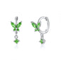 Vibrant Multicolored Zirconia Butterfly Hoop Earrings