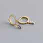 Elegant Multicolor Marquise Gemstone S925 Sterling Silver Hoop Earrings