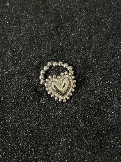 Handmade Rococo Freshwater Pearl Flower/Love/ Beaded Ring, Delicate Retro Silver Ring All Matched