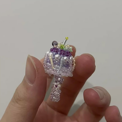 Handmade Beaded Jewelry Pig Jade Goose Grape Jelly Cake Ring and  Pendant