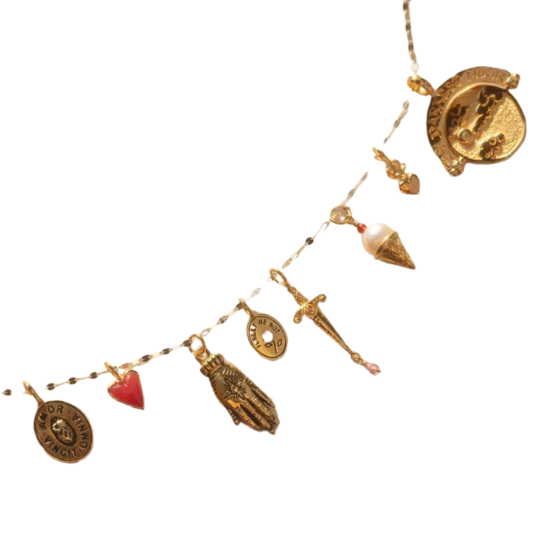 Gold-Toned Assorted Charm Pendant Necklace