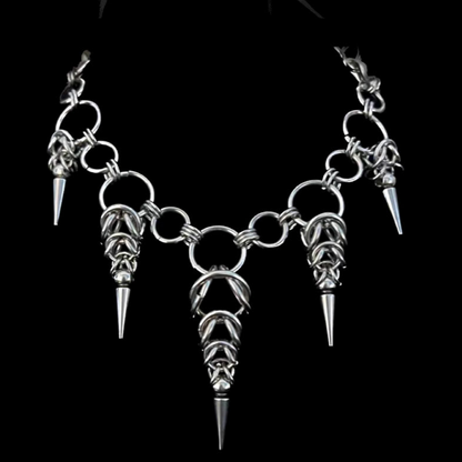 Handmade Titanium Steel Necklace Punk Gothic Thorns Metal Chain Necklace Jewelry for Men Women