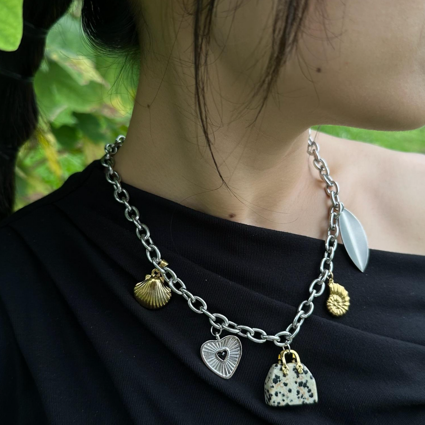 Bag Shape Pendant Necklace Y2K Style Choker Outfit Jewelry Accessories Necklaces for Women Girls