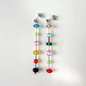 Coloured Glaze Earrings - Long Colorful Beads Earrings, Trendy Summer Beach Vacation Jewelry