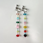 Coloured Glaze Earrings - Long Colorful Beads Earrings, Trendy Summer Beach Vacation Jewelry